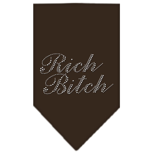 Rich Bitch Rhinestone Bandana Cocoa Large